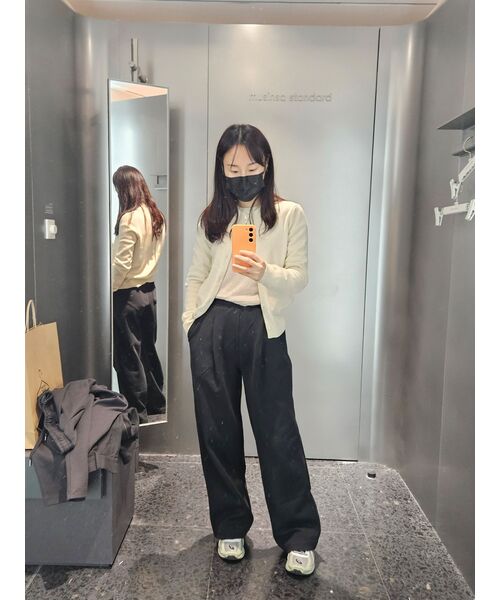 MUSINSA STANDARD WOMAN（ムシンサスタンダードウーマン）の「ウィメンズダブルニットツーピンタックワイドラウンジスウェットパンツ[ダークグレー]（スウェットパンツ・レディース・その他・SMALL/MEDIUM/LARGE/X-SMALL）」の10枚目の写真