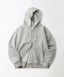 AUTHENTIC COMFORT HOOD ZIP SWEAT_3%MELANGE GRAY