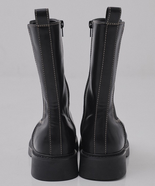PUBLIC TOKYO（パブリックトウキョウ）の「ステッチラインサイドゴアブーツ（ブーツ・レディース・ブラック/ワイン・1/2）」の6枚目の写真