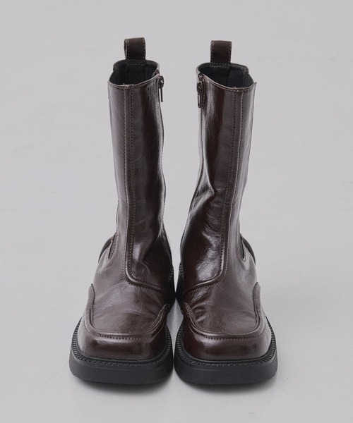 PUBLIC TOKYO（パブリックトウキョウ）の「ステッチラインサイドゴアブーツ（ブーツ・レディース・ブラック/ワイン・1/2）」の7枚目の写真