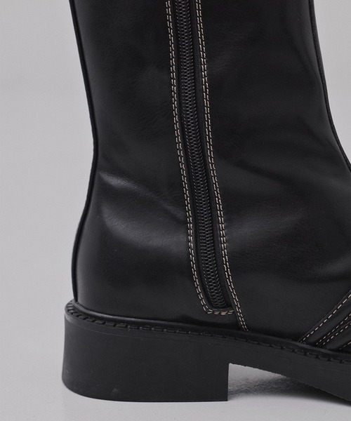 PUBLIC TOKYO（パブリックトウキョウ）の「ステッチラインサイドゴアブーツ（ブーツ・レディース・ブラック/ワイン・1/2）」の21枚目の写真