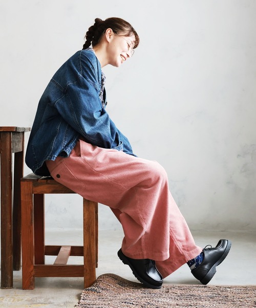 soulberry（ソウルベリー）の「大人に馴染む、ピンクのコーデュロイワイドパンツ（その他パンツ・レディース・ピンク系・M/L/LL/3L/4L/5L）」の6枚目の写真