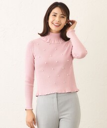 TO BE CHIC（トゥー ビー シック）の「パールビジュー ケーブルリブニット（ニット/セーター）」