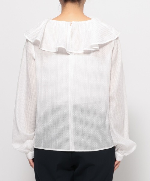 LEPSIM(レプシィム)の「【入卒式/セレモニー】 フリルカラージャガードブラウス 601003(シャツ/ブラウス・レディース・ブラック/オフホワイト・FREE)」の5枚目の写真