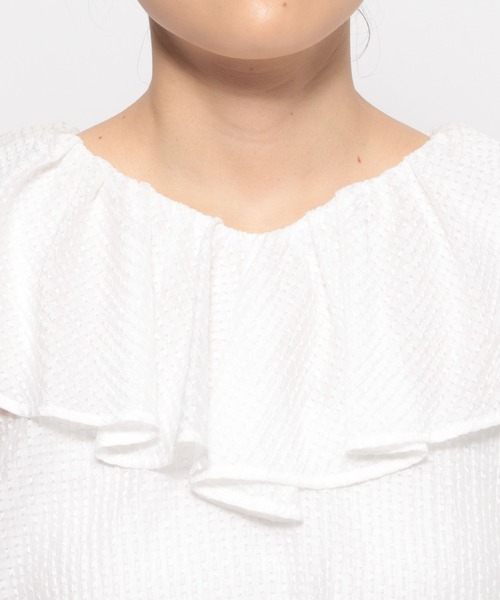 LEPSIM(レプシィム)の「【入卒式/セレモニー】 フリルカラージャガードブラウス 601003(シャツ/ブラウス・レディース・ブラック/オフホワイト・FREE)」の6枚目の写真