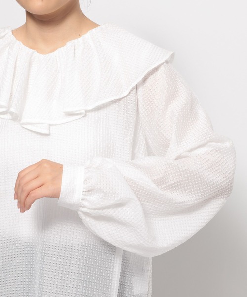 LEPSIM(レプシィム)の「【入卒式/セレモニー】 フリルカラージャガードブラウス 601003(シャツ/ブラウス・レディース・ブラック/オフホワイト・FREE)」の7枚目の写真