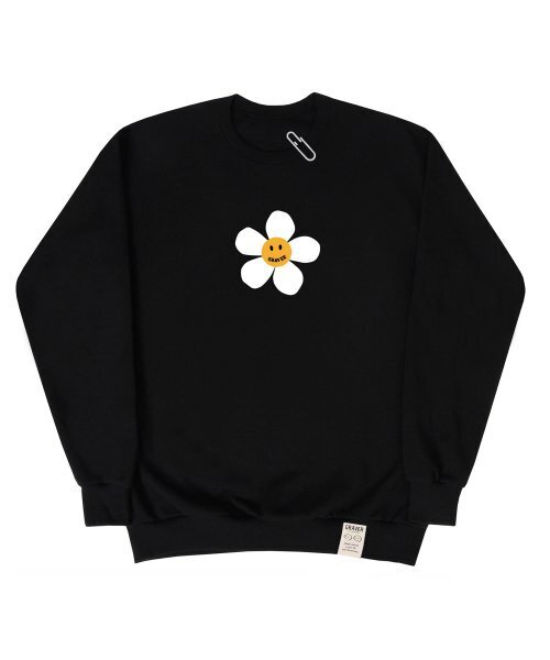 GRAVER（グレーバー）の「[UNISEX] BIG FLOWER DOT WHITE CLIP SWEATSHIRT_3 COLORS（スウェット・メンズ・グレー/ブラック・LARGE/SMALL/MEDIUM）」の2枚目の写真