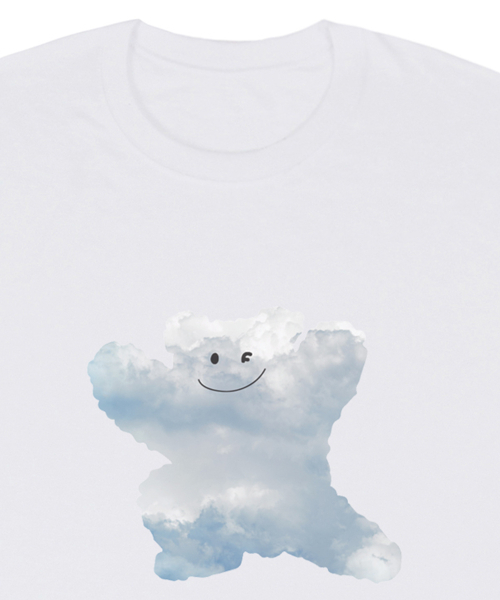 GRAVER（グレーバー）の「[UNISEX]ビッグクラウドベアスマイルロングスリーブTシャツ_ホワイト（Tシャツ/カットソー・レディース・ホワイト・MEDIUM/LARGE）」の2枚目の写真