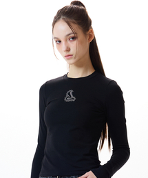 CURVED L HOTFIX TEE(BLACK)