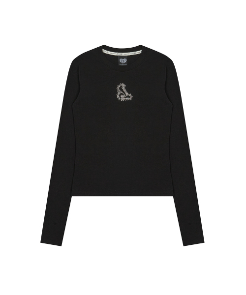 LUVISTRUE(ラヴイズトゥルー)の「CURVED L HOTFIX TEE(BLACK)(Tシャツ/カットソー・レディース・その他・FREE)」の2枚目の写真