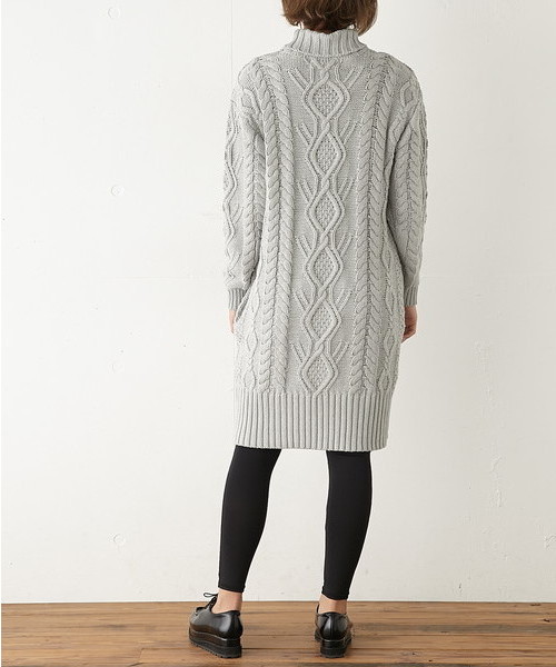 SLY（スライ）の「CABLE TURTLE MIDI MG OP-S（ワンピース・レディース・トップグレー/ダークグリーン/ブラウン/ネイビー・FREE）」の16枚目の写真