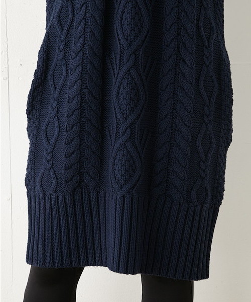 SLY（スライ）の「CABLE TURTLE MIDI MG OP-S（ワンピース・レディース・トップグレー/ダークグリーン/ブラウン/ネイビー・FREE）」の5枚目の写真