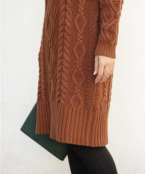 SLY（スライ）の「CABLE TURTLE MIDI MG OP-S（ワンピース・レディース・トップグレー/ダークグリーン/ブラウン/ネイビー・FREE）」の8枚目の写真