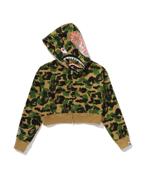 ABC CAMO CRYSTAL STONE SHARK CROPPED FULL ZIP HOODIE（パーカー