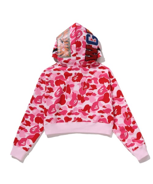 ABC CAMO CRYSTAL STONE SHARK CROPPED FULL ZIP HOODIE（パーカー