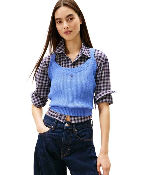 tommy jeans（トミー ジーンズ）の「ニットキャミソール（ニット/セーター・レディース・ブルー/ブラック・SMALL/X-SMALL/MEDIUM）」の2枚目の写真