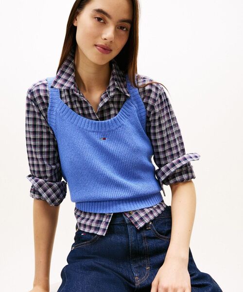 tommy jeans（トミー ジーンズ）の「ニットキャミソール（ニット/セーター・レディース・ブルー/ブラック・SMALL/X-SMALL/MEDIUM）」の6枚目の写真
