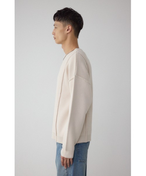 AZUL by moussy(アズールバイマウジー)の「編地ミックスニットトップス(ニット/セーター・メンズ・ブルー/グレー/アイボリー/ブラック・MEDIUM/LARGE)」の10枚目の写真