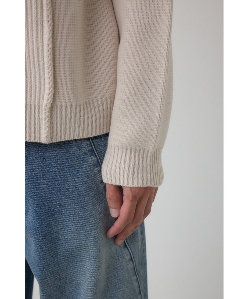 AZUL by moussy(アズールバイマウジー)の「編地ミックスニットトップス(ニット/セーター・メンズ・ブルー/グレー/アイボリー/ブラック・MEDIUM/LARGE)」の14枚目の写真