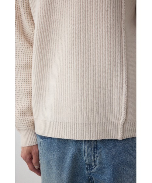 AZUL by moussy(アズールバイマウジー)の「編地ミックスニットトップス(ニット/セーター・メンズ・ブルー/グレー/アイボリー/ブラック・MEDIUM/LARGE)」の15枚目の写真