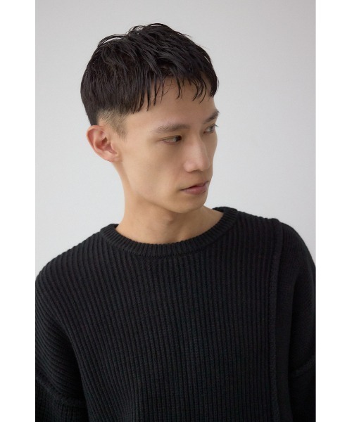 AZUL by moussy(アズールバイマウジー)の「編地ミックスニットトップス(ニット/セーター・メンズ・ブルー/グレー/アイボリー/ブラック・MEDIUM/LARGE)」の17枚目の写真