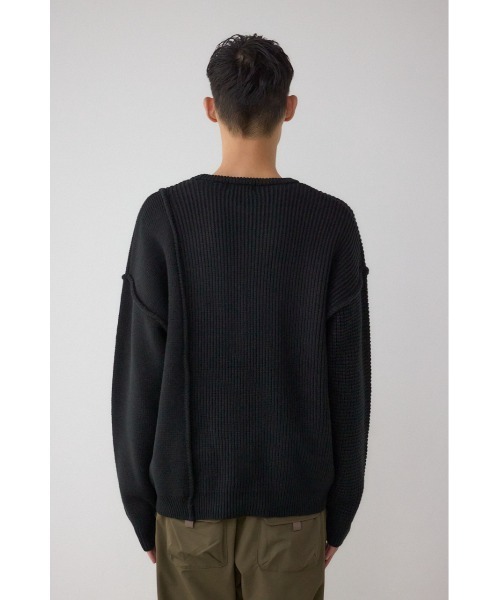 AZUL by moussy(アズールバイマウジー)の「編地ミックスニットトップス(ニット/セーター・メンズ・ブルー/グレー/アイボリー/ブラック・MEDIUM/LARGE)」の22枚目の写真