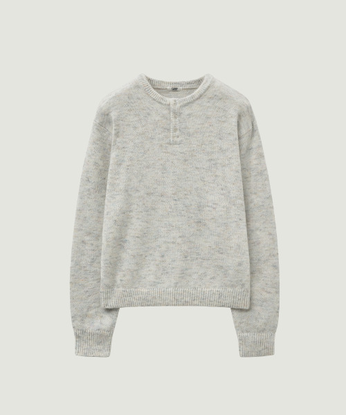 LMOOD(エルムード)の「パブロブラシドモヘアウールヘンリーネックニット (3カラー)(ニット/セーター・メンズ・ブラック/ダークグレー/クリーム・46/48/44)」の8枚目の写真