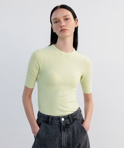 INSILENCE WOMEN(インサイレンスウーマン)の「フィテッドステッチトップ LEMON(Tシャツ/カットソー・レディース・その他・SMALL)」の1枚目の写真