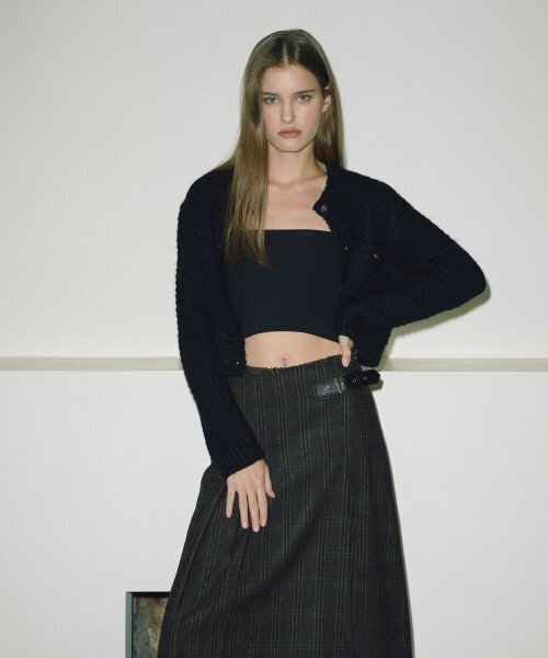 ETMON(エトモン)の「Tweed Pocket Knit Cardigan Black(カーディガン/ボレロ・レディース・その他・FREE)」の4枚目の写真