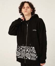 paisley frontback hood zip-up