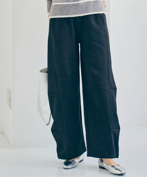 nissen（ニッセン）の「裏起毛スウェットバレルレッグパンツ（その他パンツ・レディース・杢グレー/ブラック/ダークブラウン・S/M/L/LL）」の17枚目の写真