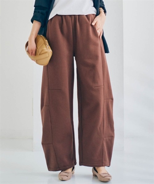 nissen（ニッセン）の「裏起毛スウェットバレルレッグパンツ（その他パンツ・レディース・杢グレー/ブラック/ダークブラウン・S/M/L/LL）」の19枚目の写真