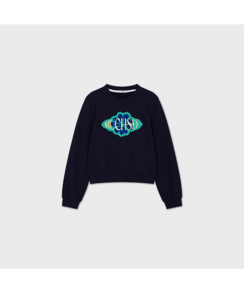 MUCHSEE(マチシー)の「Boucle Embroidery Sweatshirt(スウェット・レディース・ネイビー・OS)」の1枚目の写真