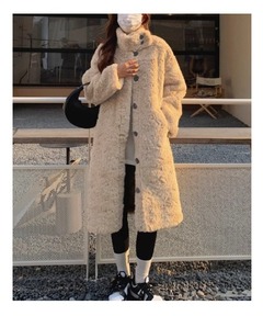 セール】LONG SHAGGY LADY MAXI COAT（ステンカラーコート）｜CLANE