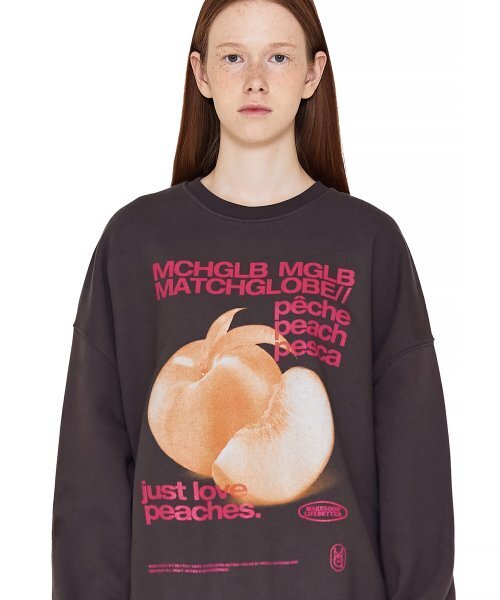 MATCHGLOBE(マッチグローブ)の「ピーチスウェットシャツ(チャコール)(スウェット・レディース・その他・FREE)」の2枚目の写真