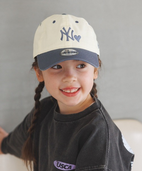 NEW ERA（ニューエラ）の「【NEW ERA(ニューエラ)】別注バイカラーCAP(KIDS)（キャップ・キッズ・ネイビー/ボルドー/ブルー・FREE）」の3枚目の写真