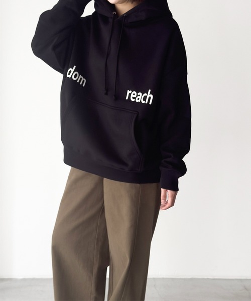 CANAL JEAN（キャナルジーン）の「Twelve12　dom reach to パーカー 裏起毛（パーカー・レディース・ブラック/アッシュ・MEDIUM/LARGE）」の7枚目の写真