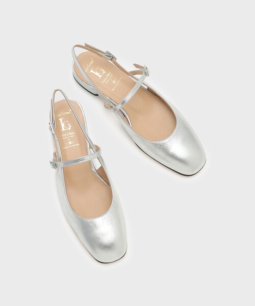 GRACE CONTINENTAL（グレースコンチネンタル）の「LUCA GROSSI フラットシューズ（パンプス・レディース・シルバー/ブラック・38/37/36）」の2枚目の写真