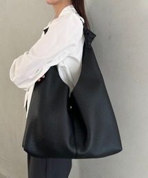 大容量 シボ感PUワンハンドルトートバッグ A4収納可 通勤通学バッグ