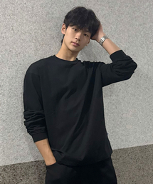 [M~4XL] ヘビーロングスリーブTシャツ_ブラック