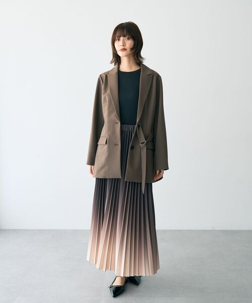 YECCA VECCA（イェッカヴェッカ）の「グラデーションラインプリーツスカート（スカート・レディース・ブラウン/ブラック・FREE）」の5枚目の写真