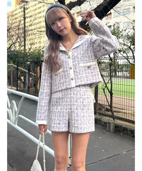 CALNAMUR（カルナムール）の「セーラーツイードジャケット（テーラードジャケット・レディース・パープル/イエロー・FREE）」の20枚目の写真