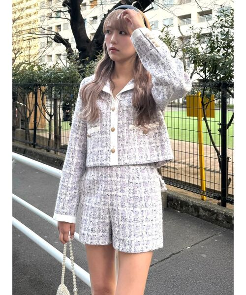 CALNAMUR（カルナムール）の「セーラーツイードジャケット（テーラードジャケット・レディース・パープル/イエロー・FREE）」の19枚目の写真