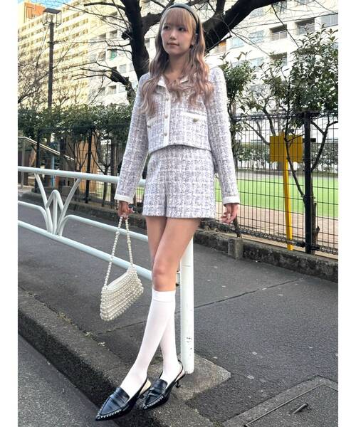 CALNAMUR（カルナムール）の「セーラーツイードジャケット（テーラードジャケット・レディース・パープル/イエロー・FREE）」の18枚目の写真