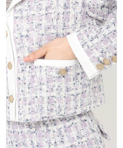 CALNAMUR（カルナムール）の「セーラーツイードジャケット（テーラードジャケット・レディース・パープル/イエロー・FREE）」の12枚目の写真