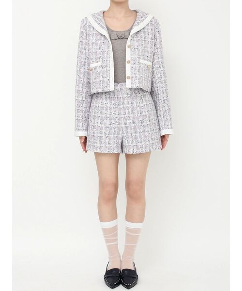 CALNAMUR（カルナムール）の「セーラーツイードジャケット（テーラードジャケット・レディース・パープル/イエロー・FREE）」の7枚目の写真