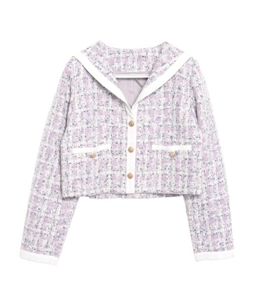 CALNAMUR（カルナムール）の「セーラーツイードジャケット（テーラードジャケット・レディース・パープル/イエロー・FREE）」の3枚目の写真