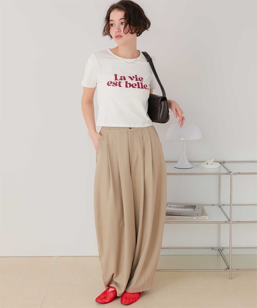 titivate(ティティベイト)の「コンパクトロゴTシャツ(Tシャツ/カットソー・レディース・杢グレー/オフホワイト/ネイビー/ピンク・FREE)」の16枚目の写真