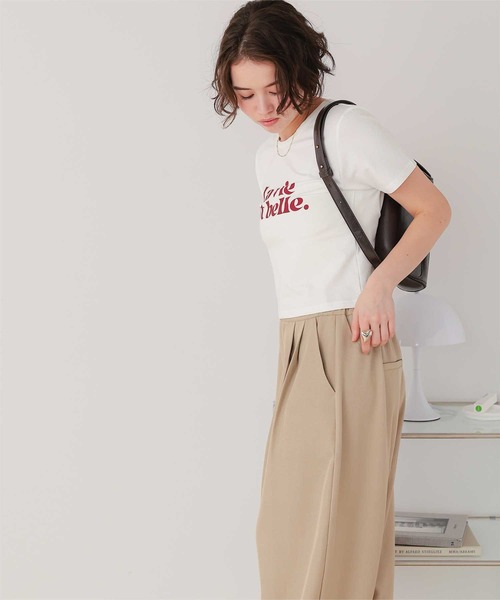 titivate(ティティベイト)の「コンパクトロゴTシャツ(Tシャツ/カットソー・レディース・杢グレー/オフホワイト/ネイビー/ピンク・FREE)」の17枚目の写真
