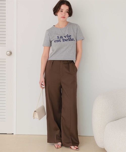 titivate(ティティベイト)の「コンパクトロゴTシャツ(Tシャツ/カットソー・レディース・杢グレー/オフホワイト/ネイビー/ピンク・FREE)」の20枚目の写真